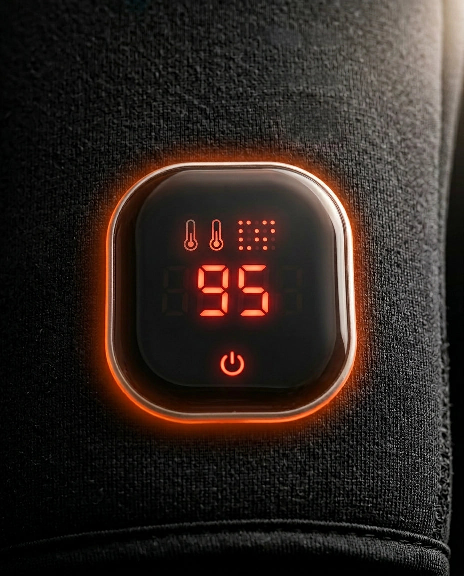 Wärmehandschuhe mit Rotlicht – Display und Tasten am Handschuh