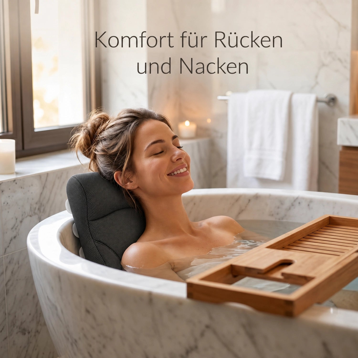Lehnen Sie sich bequem in der Wanne zurück