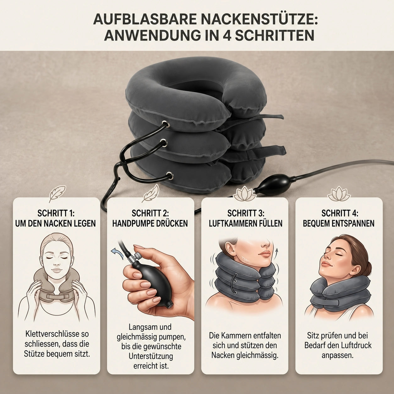 Verstellbare Unterstützung in Sekunden