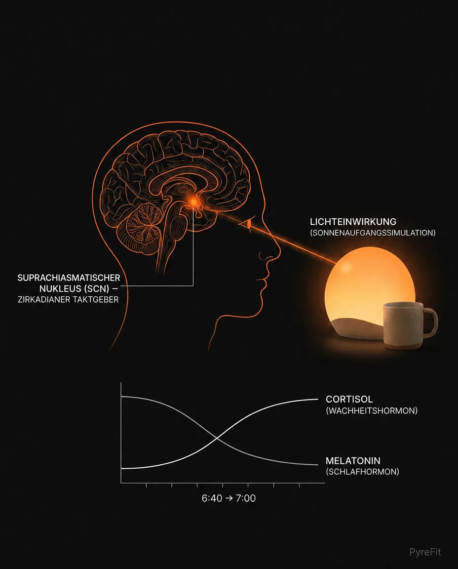 Sanft aufwachen mit simuliertem Sonnenaufgangslicht