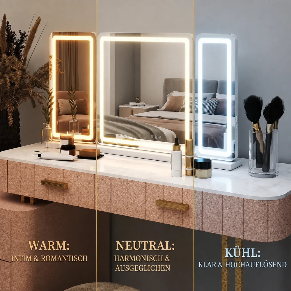 Verstellbares Licht für Make-up, Hautpflege & Content