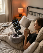 Tablet-Ständer als weiches Kissen – freihändig Lesen und Streamen im Bett und auf dem Sofa – Produktbild 2