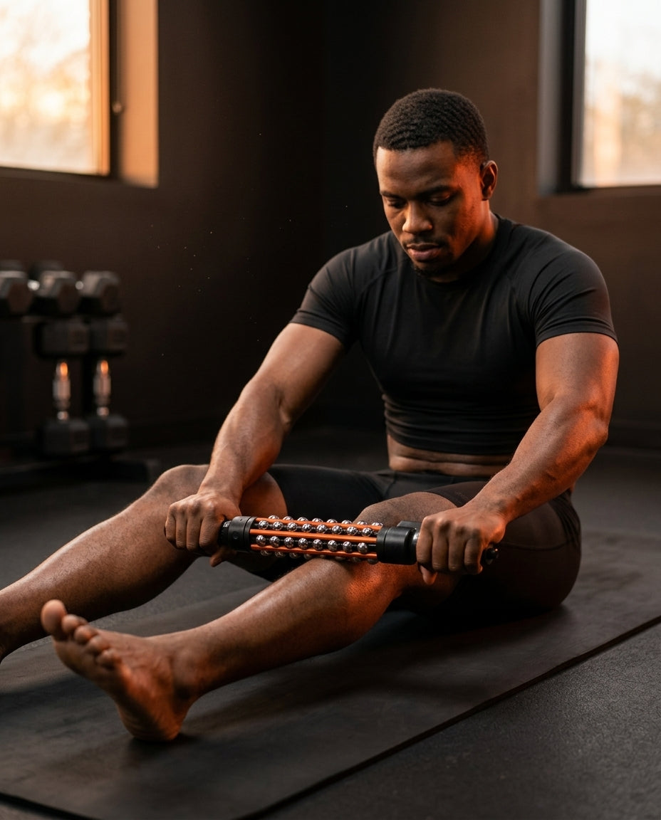 Massageroller mit rotierender Kugel – Tiefenmassage ohne Strom für Rücken und Beine – Produktbild 2