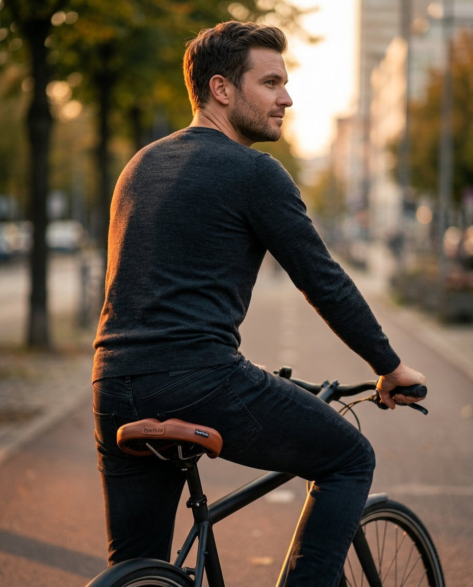Velosattel breit und ergonomisch – gepolsterter Komfort für lange Fahrten und Pendeln – Produktbild 2