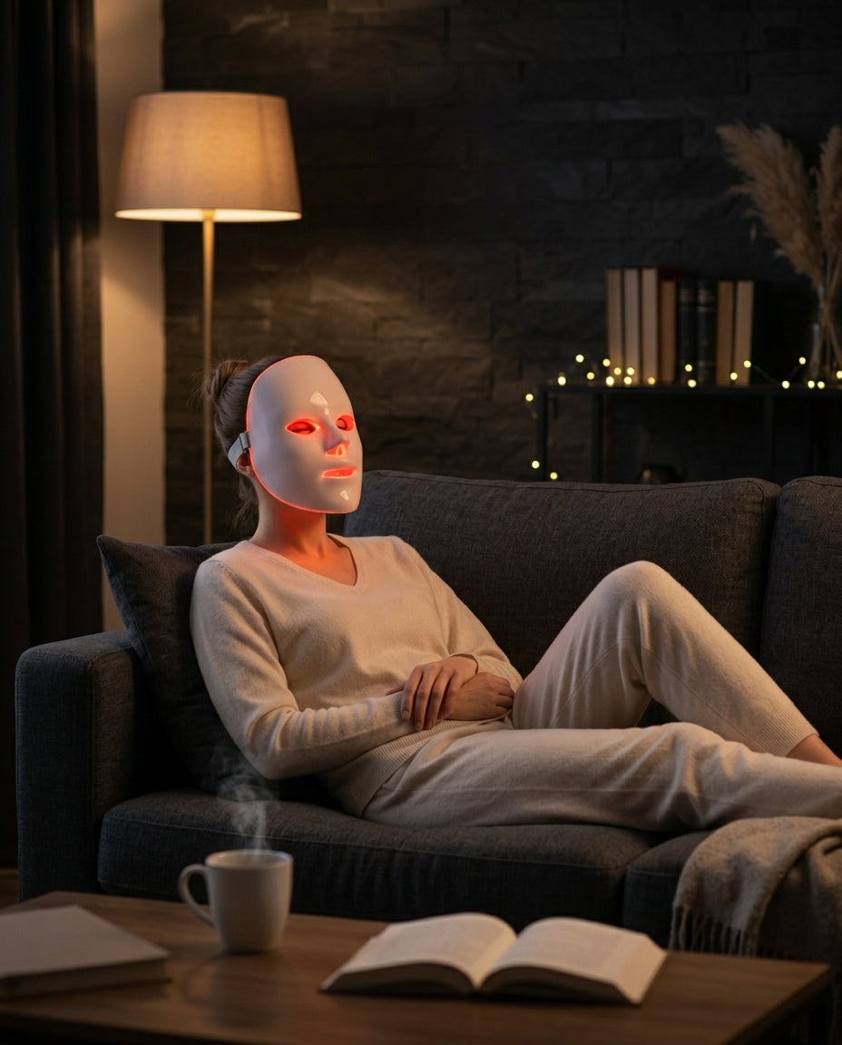 LED-Gesichtsmaske für zuhause – mehrere Lichtmodi für die ruhige Hautpflege am Abend – Produktbild 2
