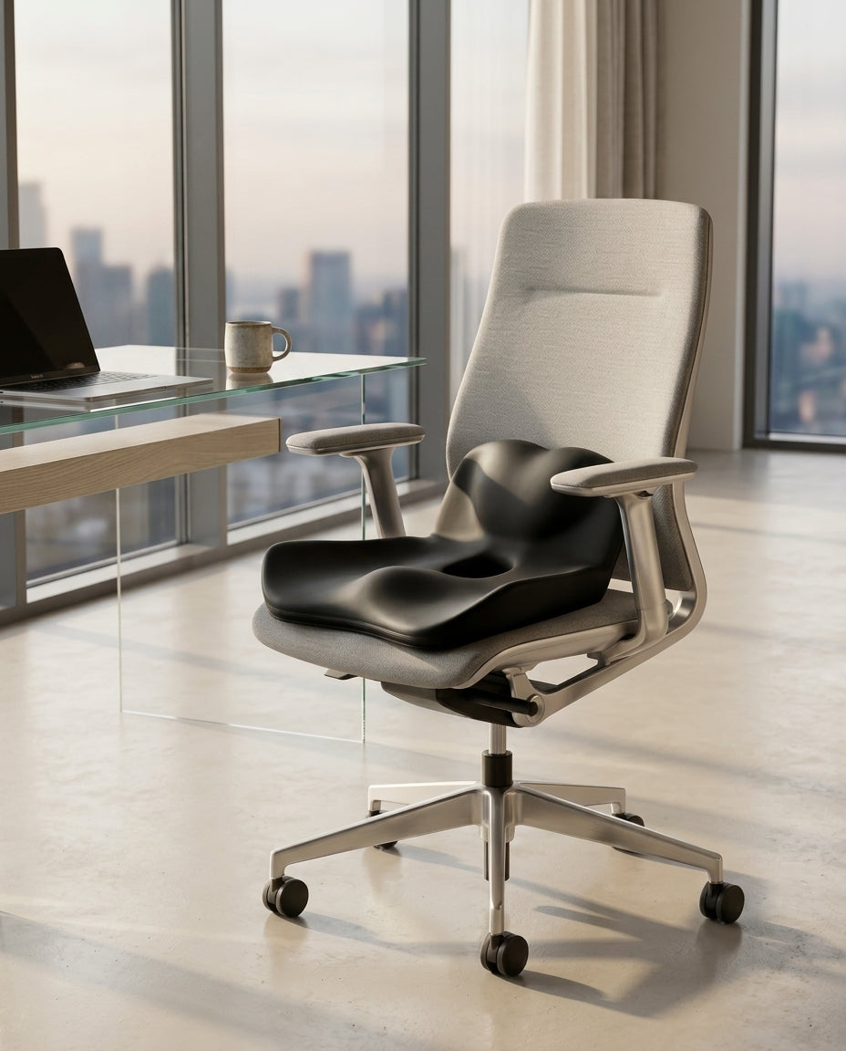 Sitzkissen aus Memory Foam mit Vibration – Stütze für Büro, Auto und lange Fahrten – Produktbild 2