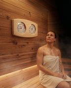 Sauna-Thermometer und Hygrometer aus Holz – Hitze und Feuchte auf einen Blick – Produktbild 3