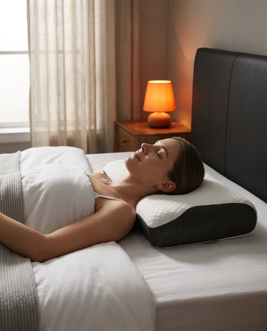Memory-Foam-Kissen mit zwei Höhen – ergonomische Nackenstütze für erholsamen Schlaf – Produktbild 2