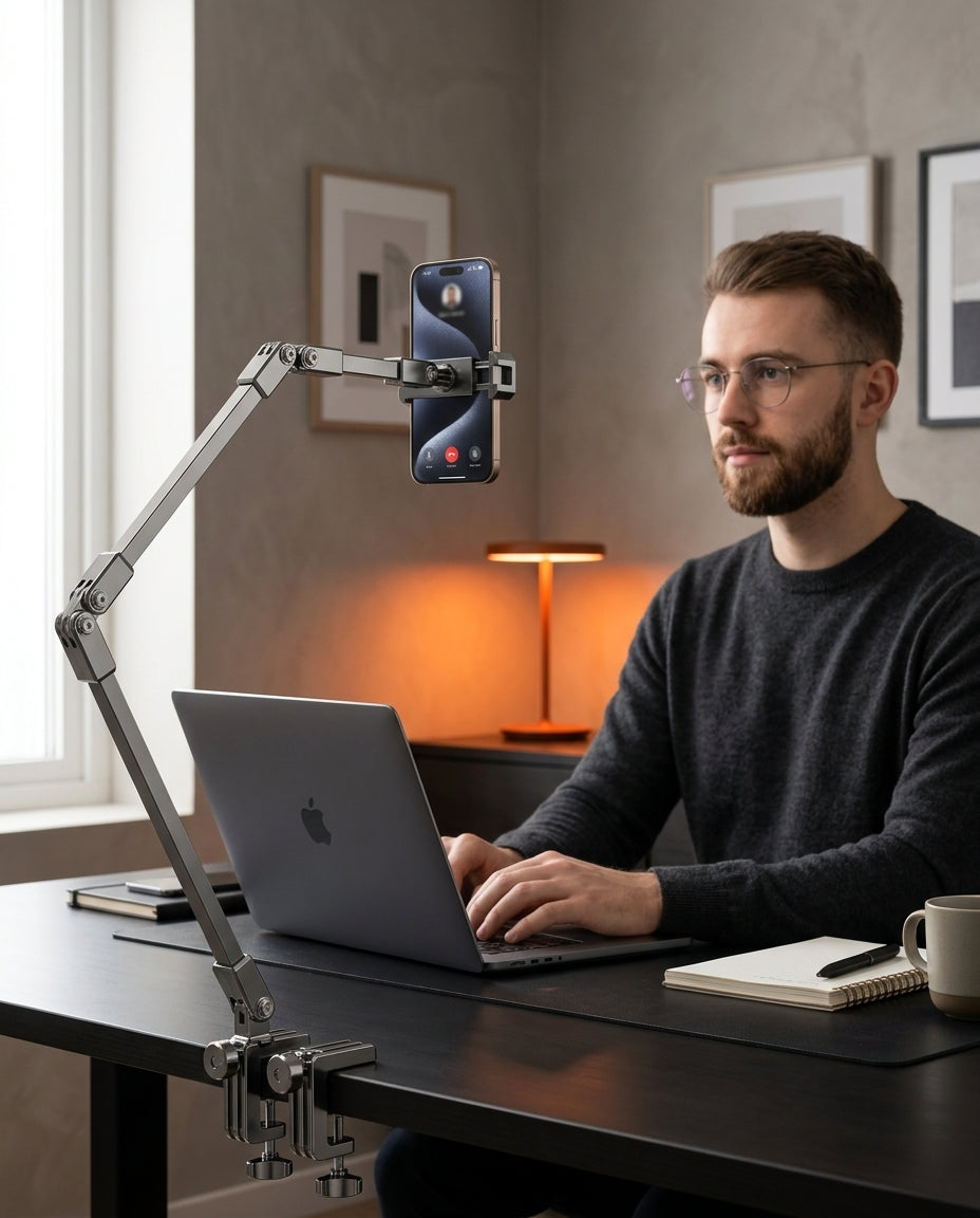 Handyhalterung fürs Bett mit Schwenkarm – freihändig schauen und lesen – Produktbild 3