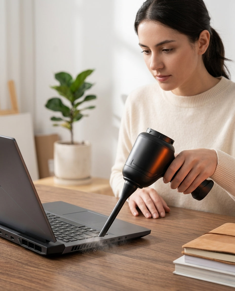Mini-Handstaubsauger und Luftbläser – kabellose Reinigung für Tastatur, Technik und Auto – Produktbild 3