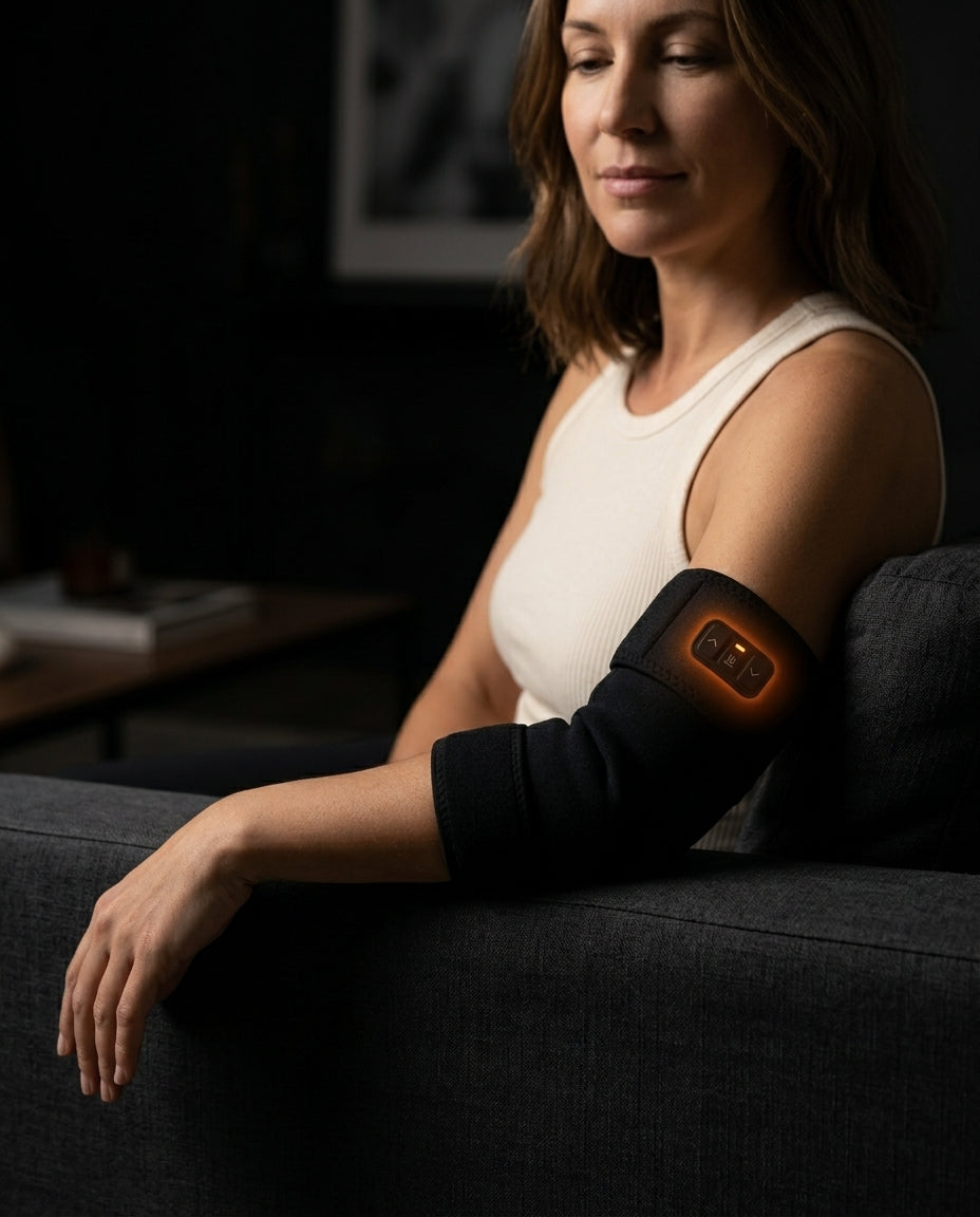 Ellenbogenbandage mit Wärme und Massage – einstellbar und kabellos – Produktbild 3
