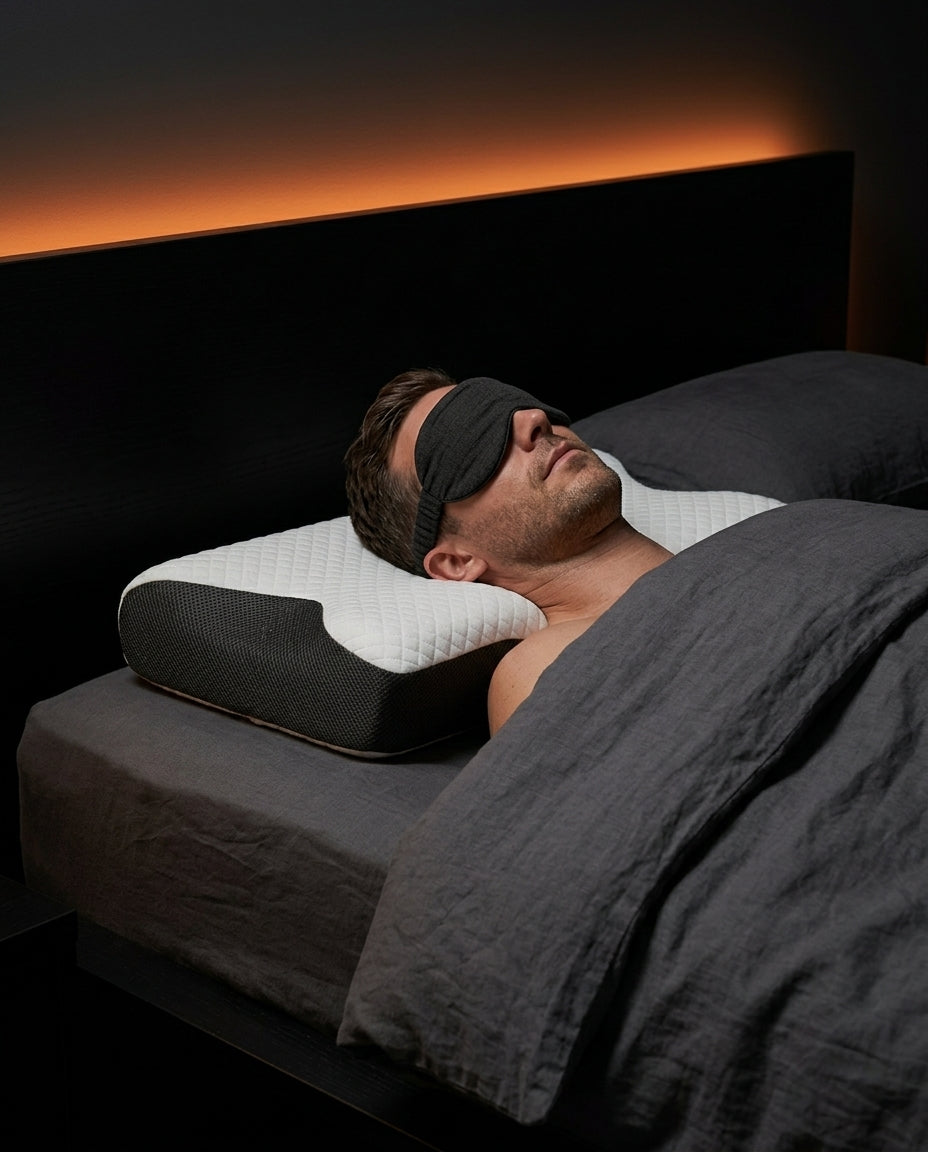 Memory-Foam-Kissen mit zwei Höhen – ergonomische Nackenstütze für erholsamen Schlaf – Produktbild 3