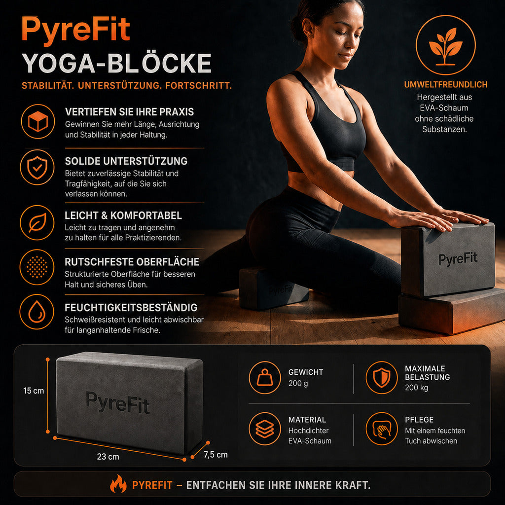 Yogablock aus EVA-Schaum im 2er-Set – Halt und Ausrichtung für Yoga und Pilates – Produktbild 3
