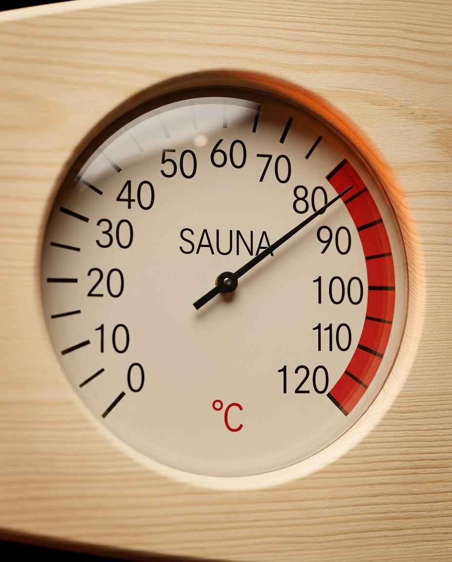 Sauna-Thermometer und Hygrometer aus Holz – Hitze und Feuchte auf einen Blick – Produktbild 5