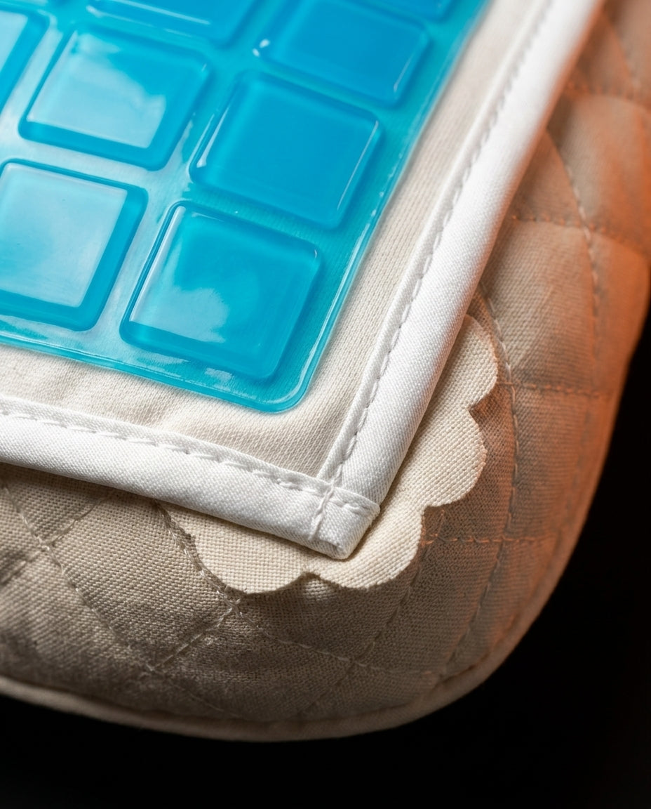 Kühlender Kissenbezug für Warmschläfer – Gel-Oberfläche mit gestepptem Unterfutter – Produktbild 5