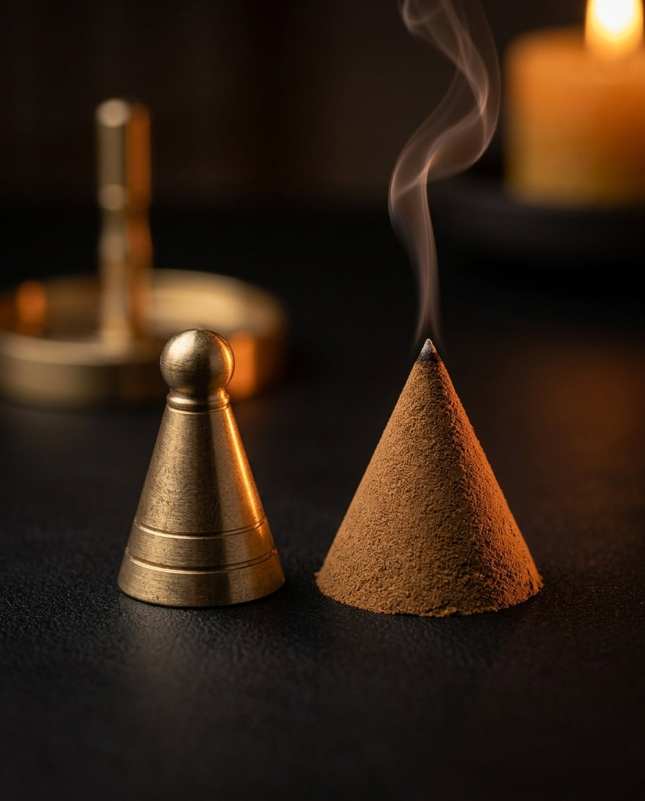 Räucherstäbchen-Set aus Messing – Ritual-Werkzeuge für Pulver und Kegel – Produktbild 6