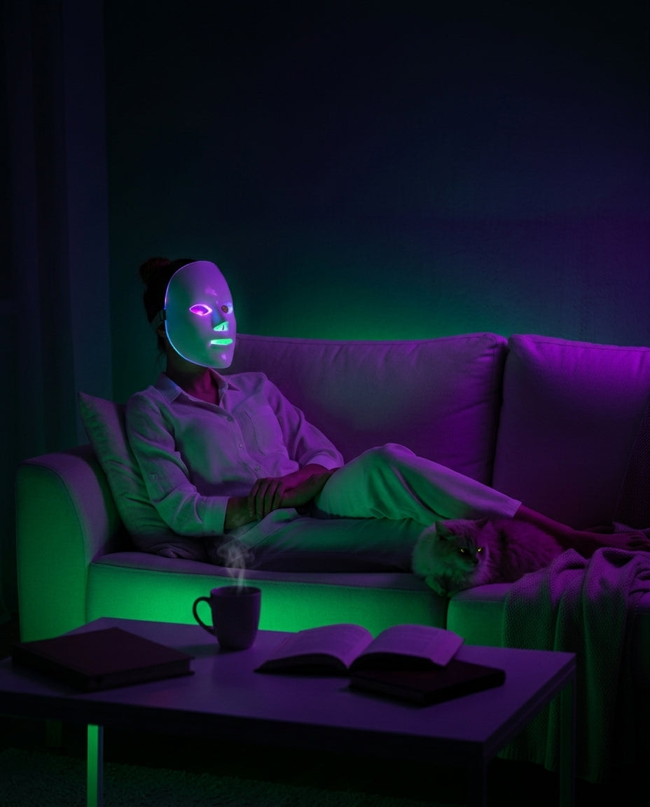 LED-Gesichtsmaske für zuhause – mehrere Lichtmodi für die ruhige Hautpflege am Abend – Produktbild 7
