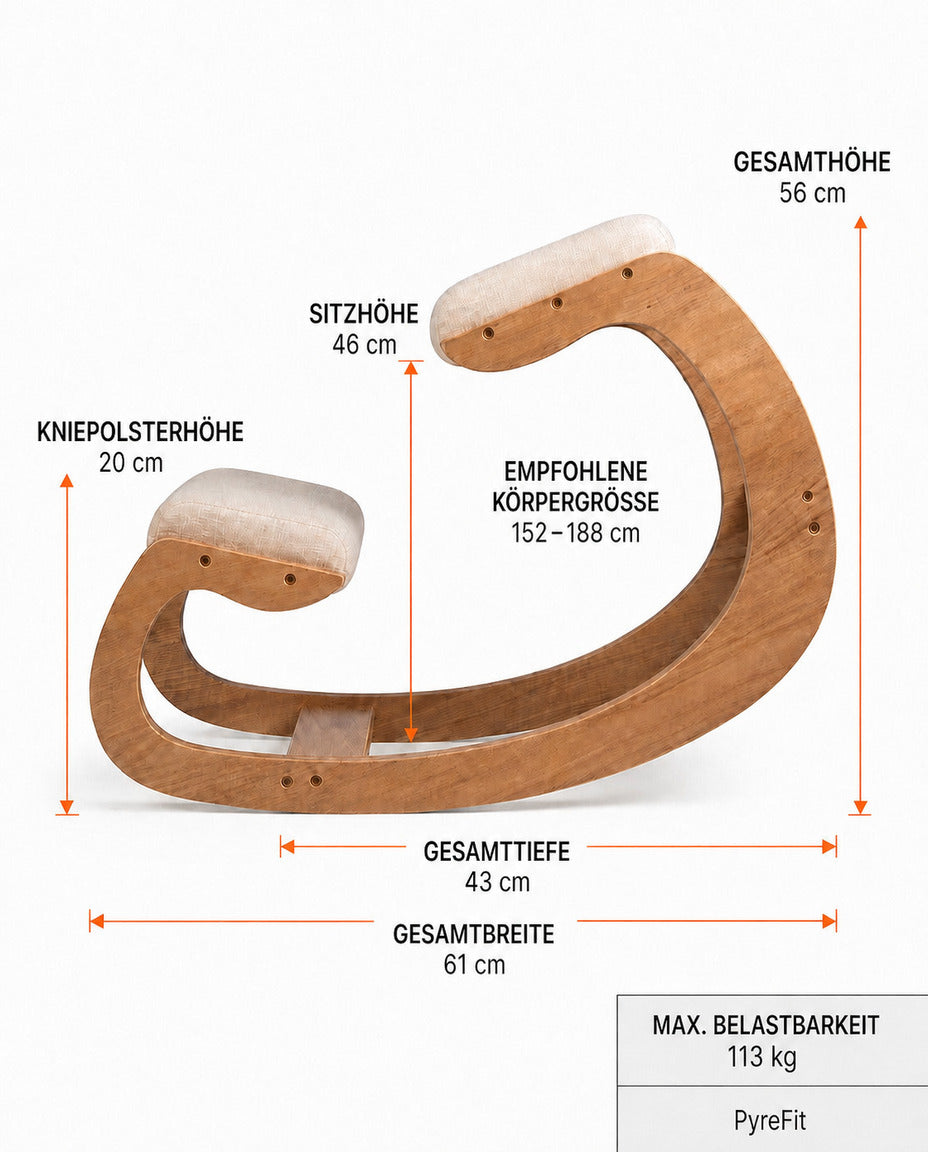 Kniestuhl ergonomisch gepolstert – aufrechte Haltung am Schreibtisch – Produktbild 7
