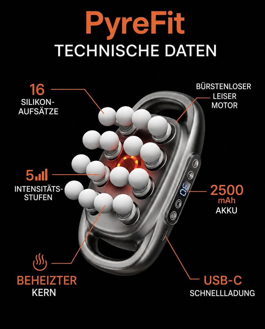 Massagepistole mit 16 Aufsätzen – Tiefenmassage für Muskeln und Regeneration – Produktbild 7