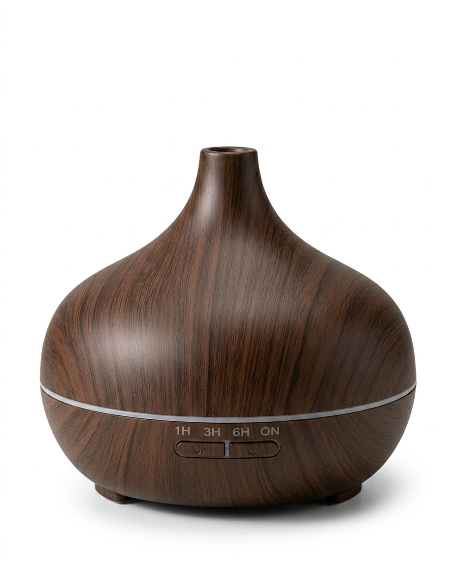 Aroma Diffuser mit Farblicht – Ultraschall-Vernebelung in Holzoptik für einen ruhigeren Raum – Produktbild 7