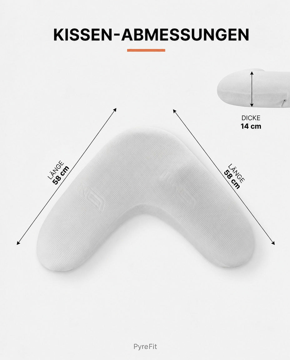 Seitenschläferkissen aus Memory Foam – V-Form für Kopf, Nacken und Beine – Produktbild 9