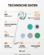 Rückenbürste mit langem Stiel – elektrisch mit abnehmbarem Handteil für die ganze Körperpflege – Produktbild 9