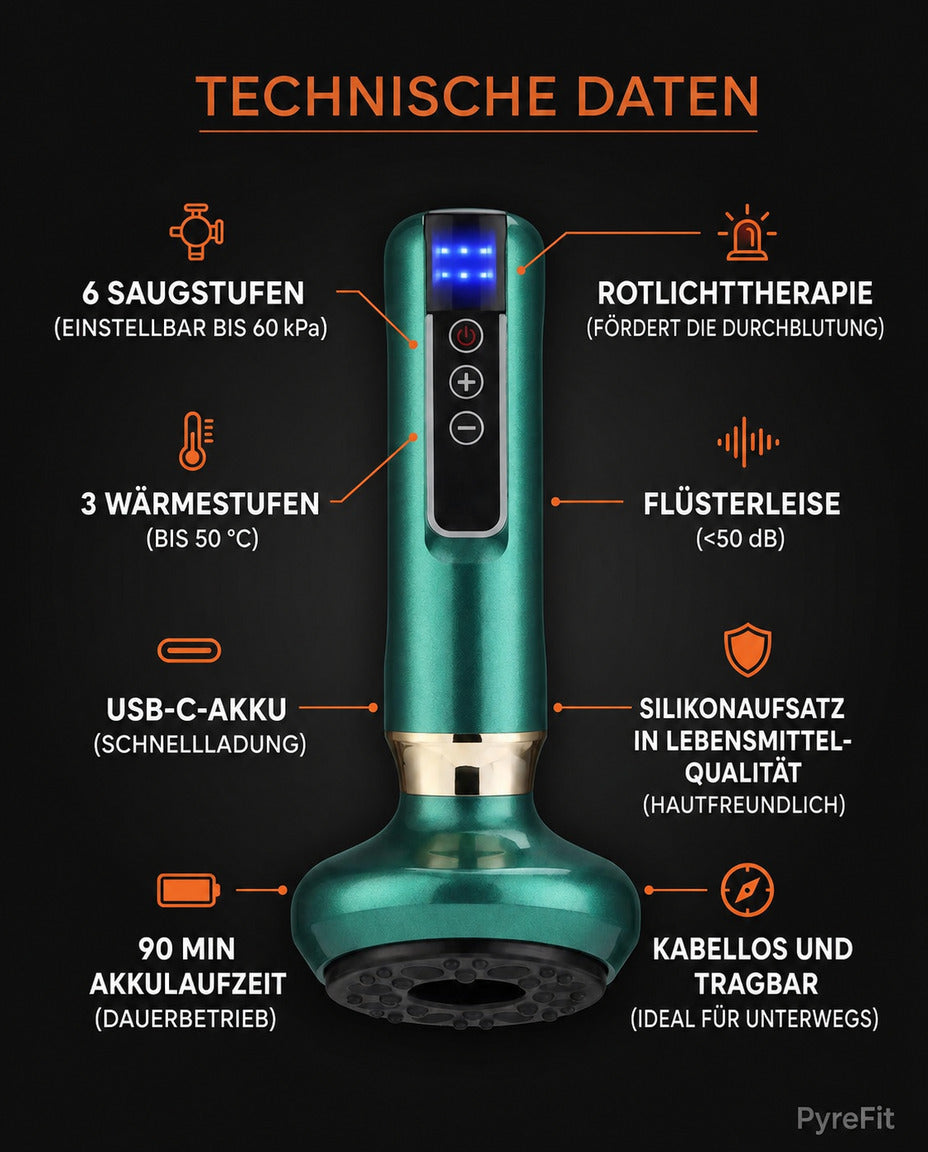 Schröpfgerät mit Wärme und einstellbarem Sog – Schröpfmassage für zu Hause – Produktbild 8