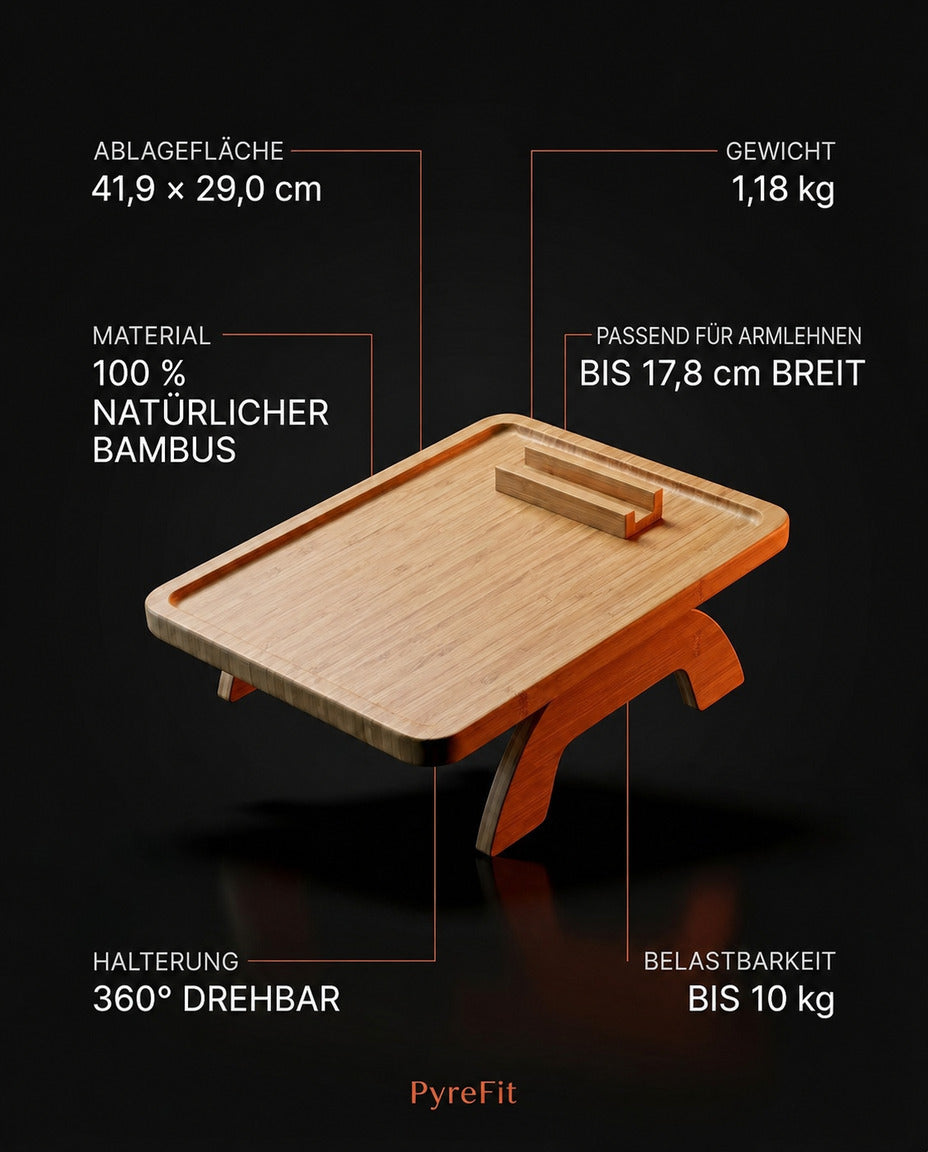 Sofatablett für die Armlehne mit drehbarem Handyhalter – Freisprech-Komfort auf dem Sofa – Produktbild 8