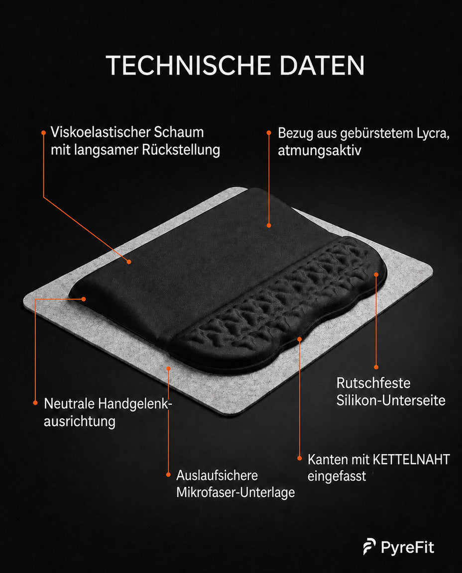 Handballenauflage für Tastatur und Maus – druckentlastende Stütze fürs Handgelenk – Produktbild 6