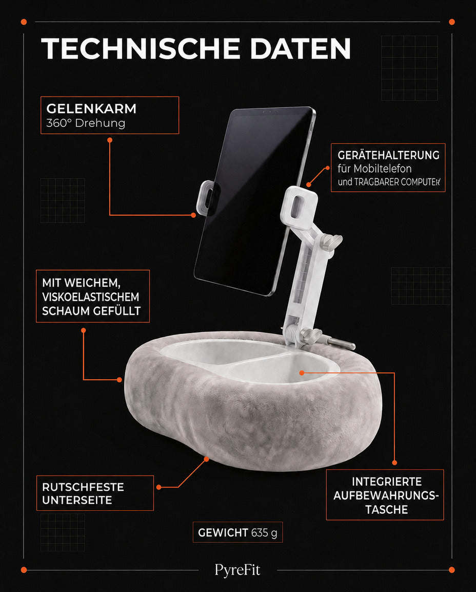 Tablet-Ständer als weiches Kissen – freihändig Lesen und Streamen im Bett und auf dem Sofa – Produktbild 8