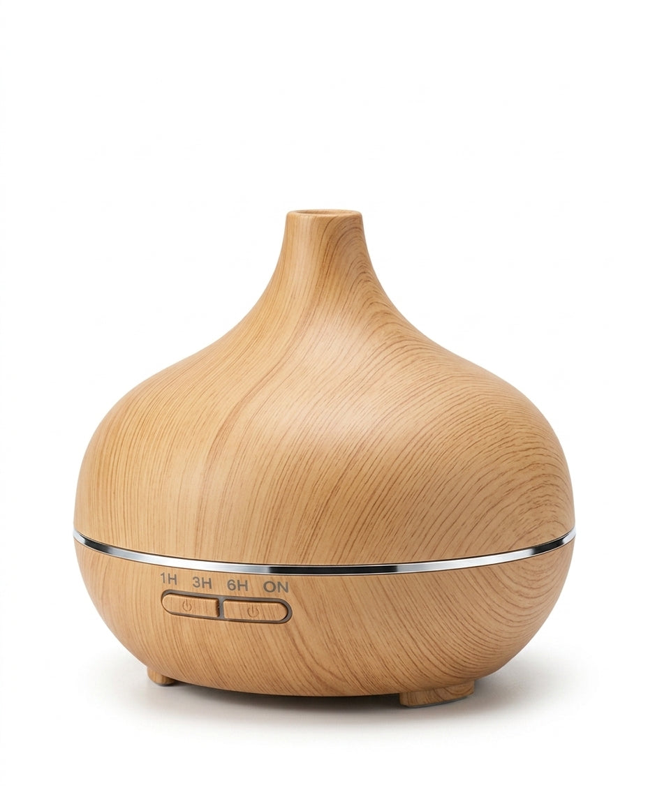 Aroma Diffuser mit Farblicht – Ultraschall-Vernebelung in Holzoptik für einen ruhigeren Raum – Produktbild 8