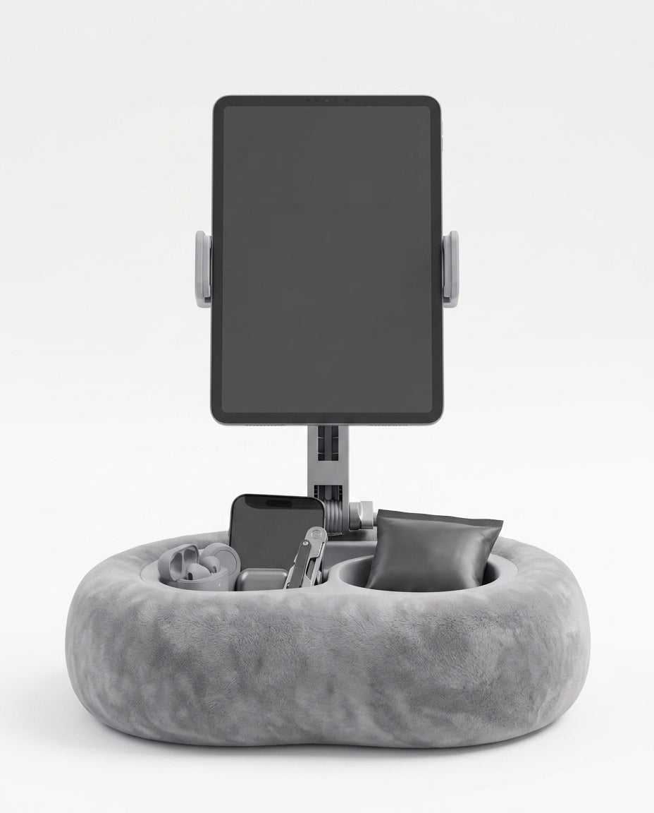 Tablet-Ständer als weiches Kissen – freihändig Lesen und Streamen im Bett und auf dem Sofa – Produktbild 9