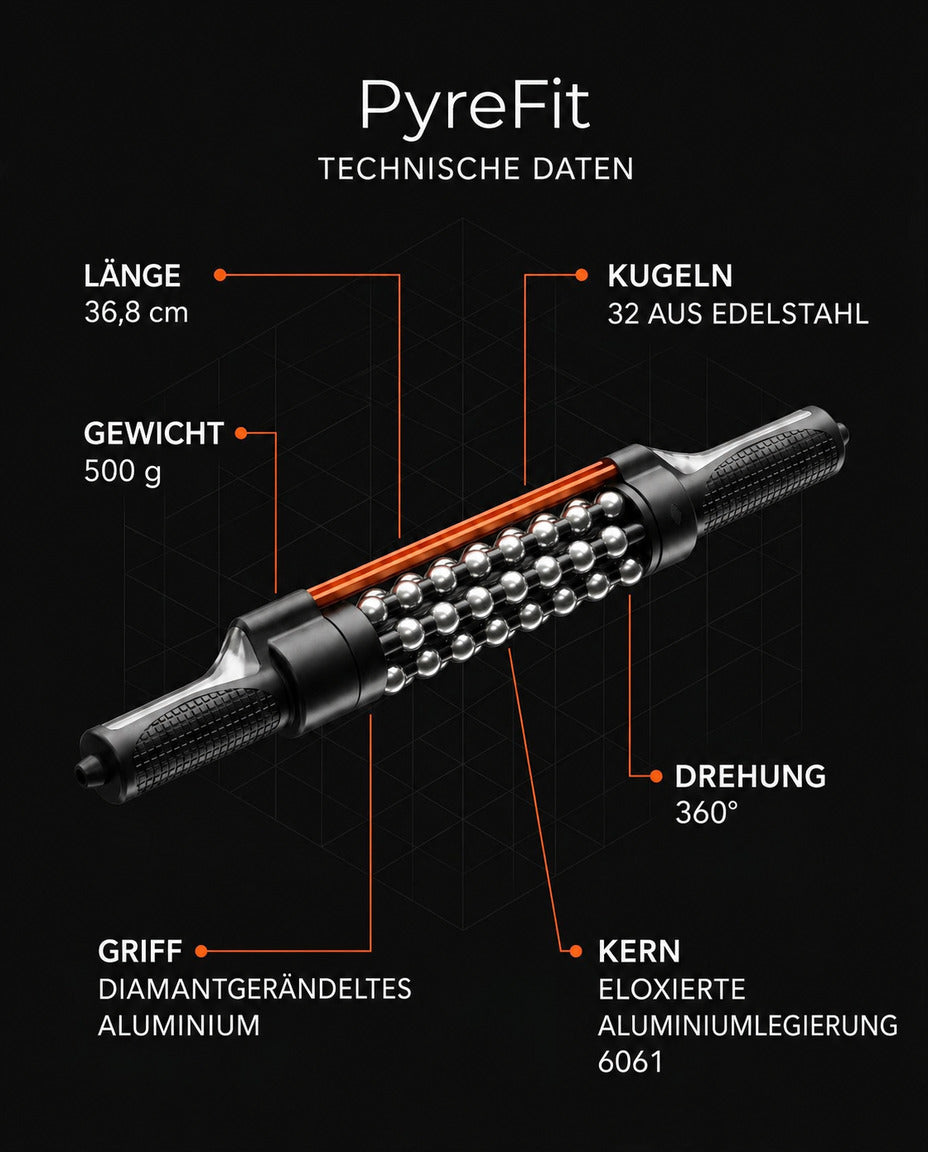 Massageroller mit rotierender Kugel – Tiefenmassage ohne Strom für Rücken und Beine – Produktbild 9