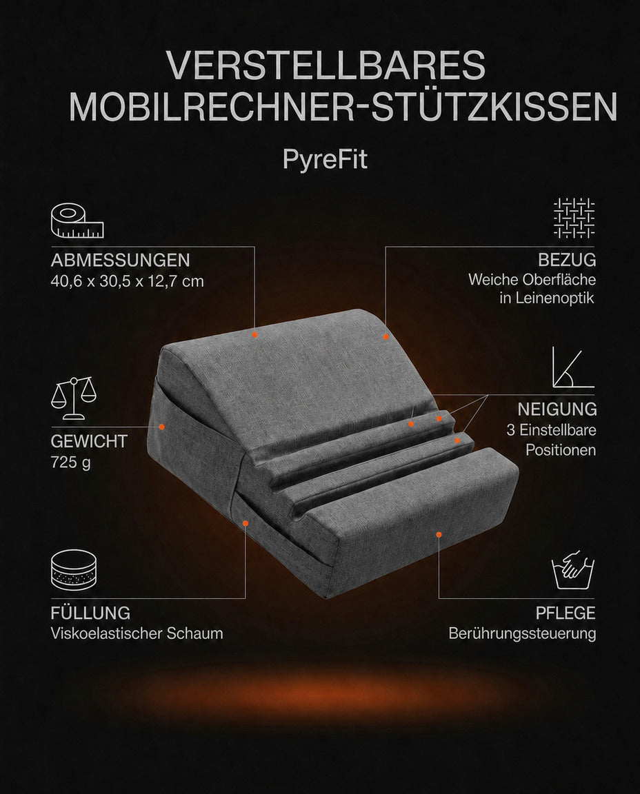 Tablet Kissen mit Halterung – freihändig lesen und Laptop bequem ablegen – Produktbild 9