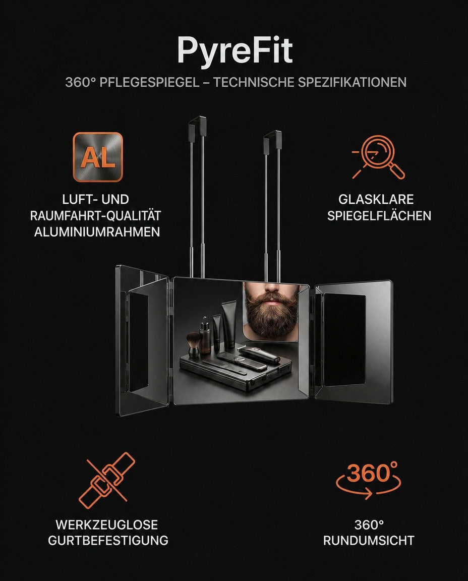 Kosmetikspiegel klappbar mit Rundumblick – für Frisur, Bart und Pflege – Produktbild 9