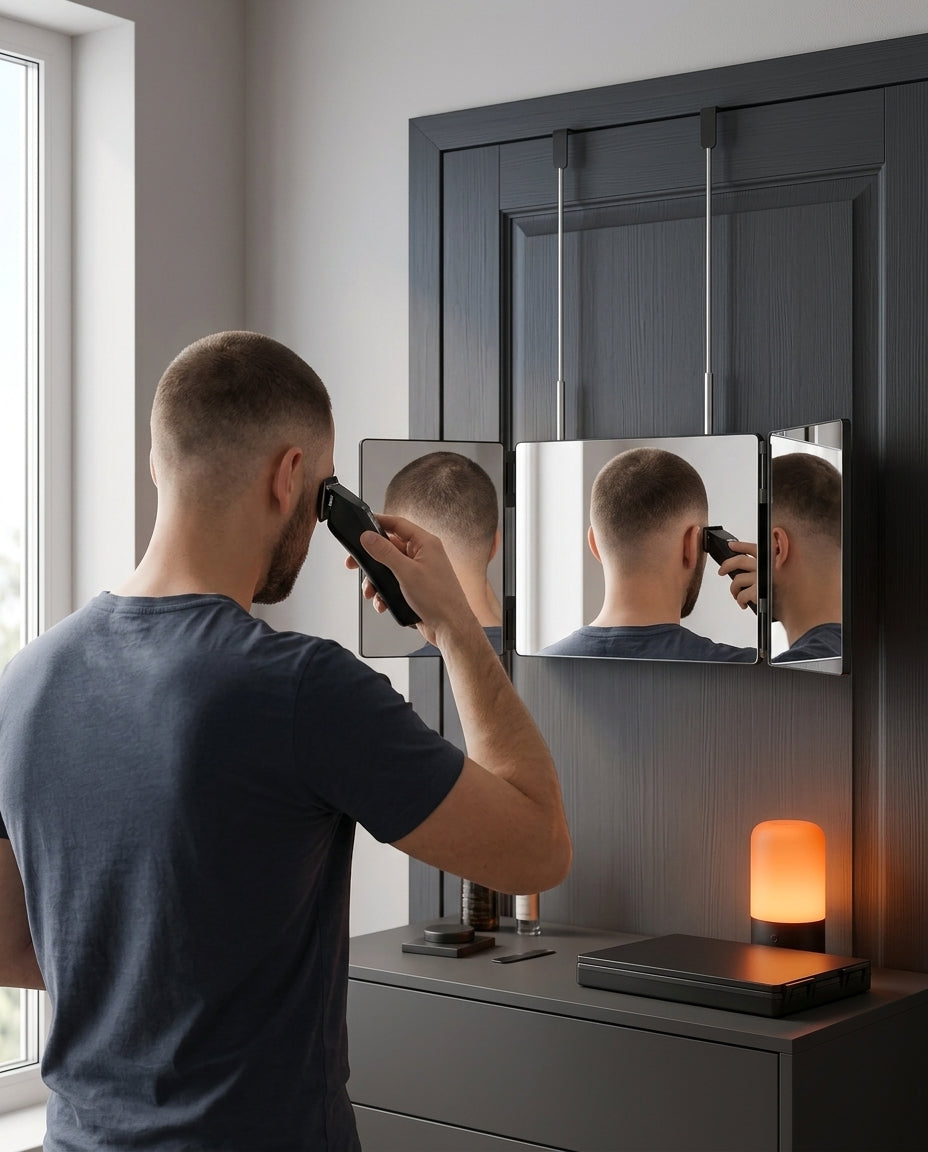 Kosmetikspiegel klappbar mit Rundumblick – für Frisur, Bart und Pflege – Produktbild 10