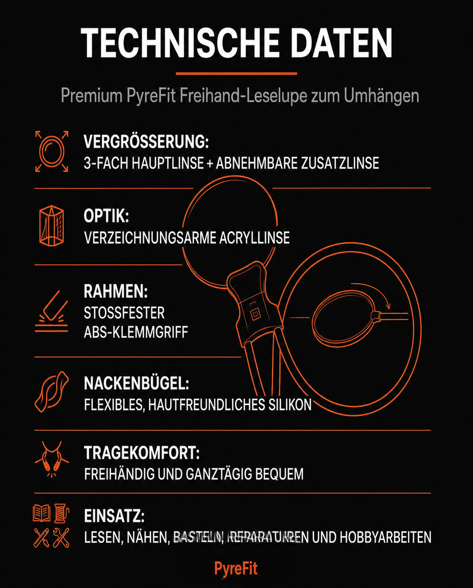 Leselupe zum Umhängen – freihändig 3-fach für Nähen, Basteln und Kleingedrucktes – Produktbild 11