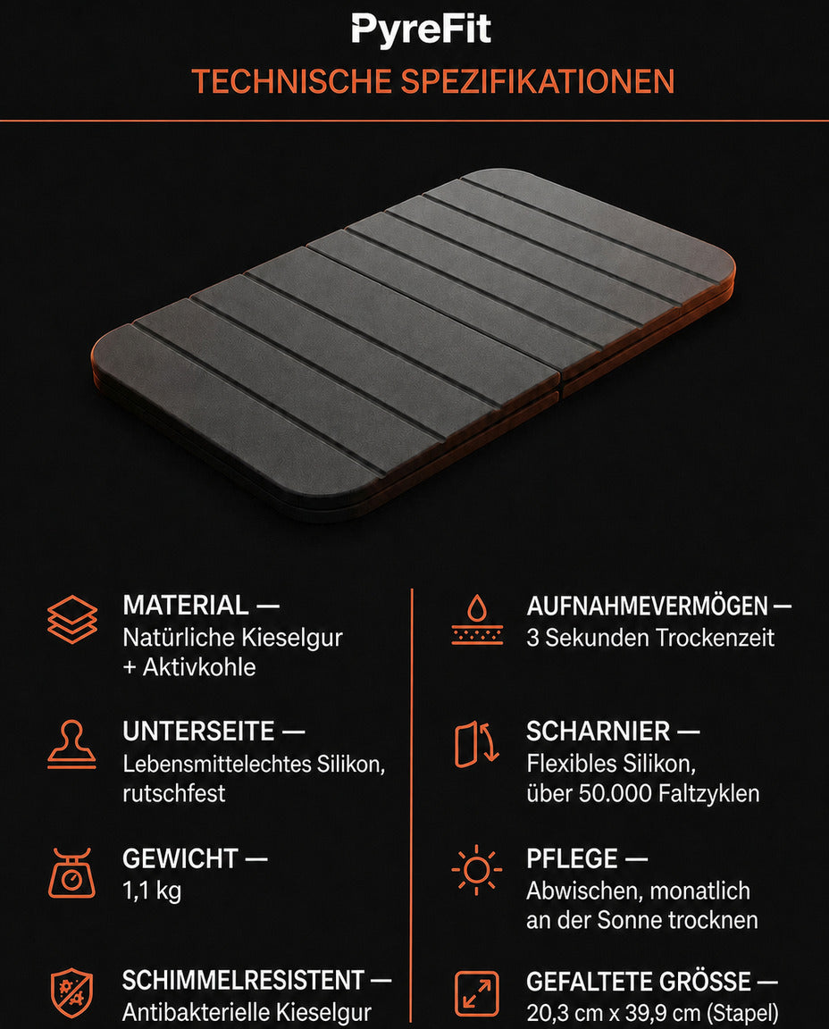 Kieselgur-Badematte faltbar – ultrasaugfähig, schnelltrocknend und schimmelresistent – Produktbild 10