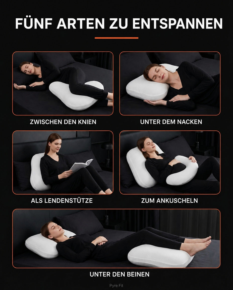 Seitenschläferkissen aus Memory Foam – V-Form für Kopf, Nacken und Beine – Produktbild 11