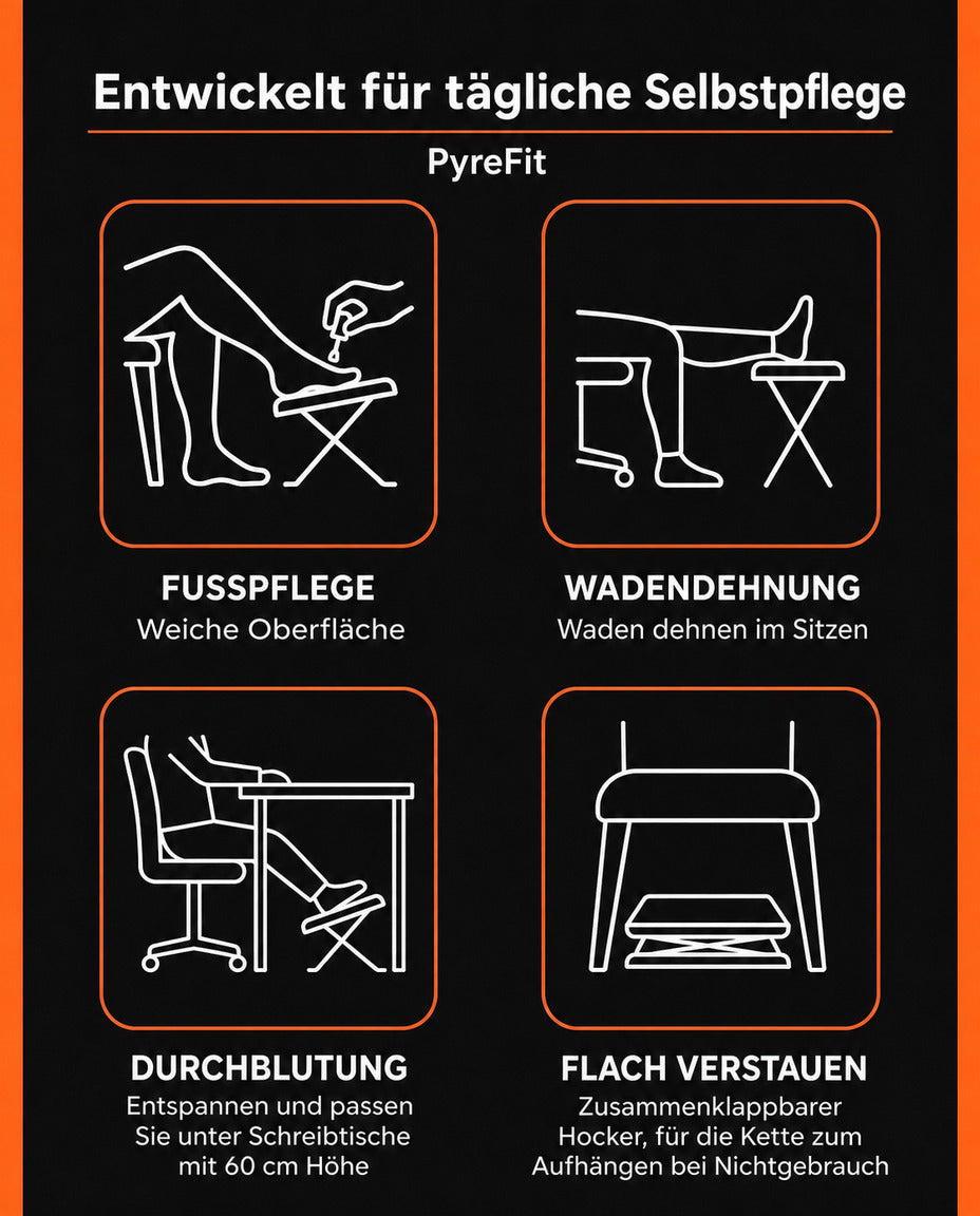 Fussstütze verstellbar und klappbar – erhöhte Ablage für Fusspflege und Sitzkomfort – Produktbild 10