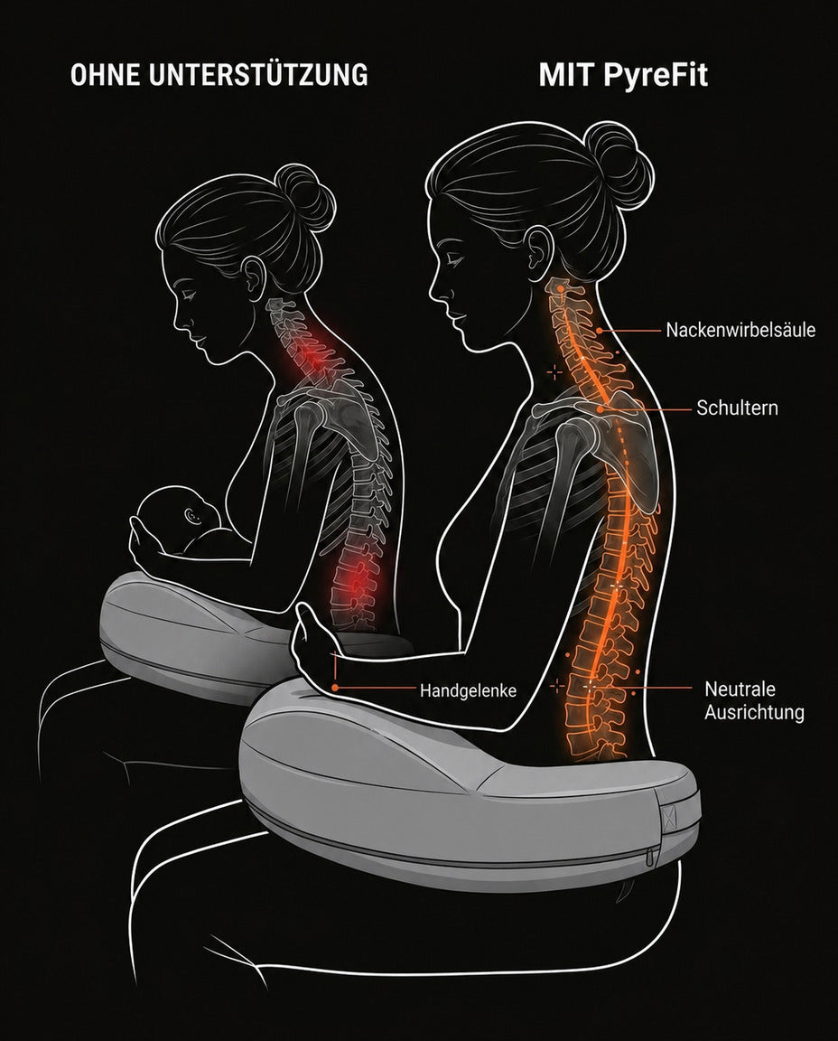 Stillkissen mit ergonomischer Form – entlastet Arme und Schultern beim Füttern – Produktbild 8