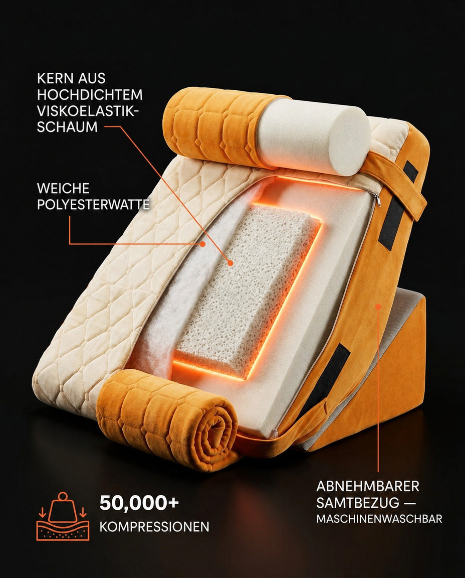 Keilkissen fürs Bett mit verstellbarer Lehne – aufrecht sitzen zum Lesen – Produktbild 16