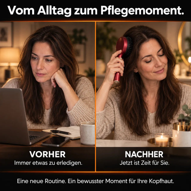 Kopfhaut-Massagekamm mit Rotlicht – Vom Alltag zum Pflegemoment