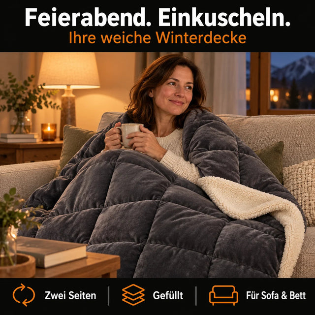 PyreFit Winterdecke in dunkelgrau – gemütlicher Feierabend
