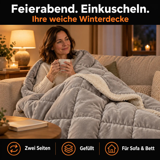 PyreFit Winterdecke in hellgrau – gemütlicher Feierabend