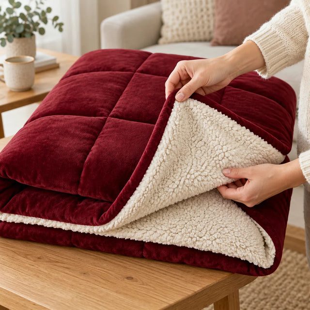 PyreFit Winterdecke in rot – beide Stoffseiten