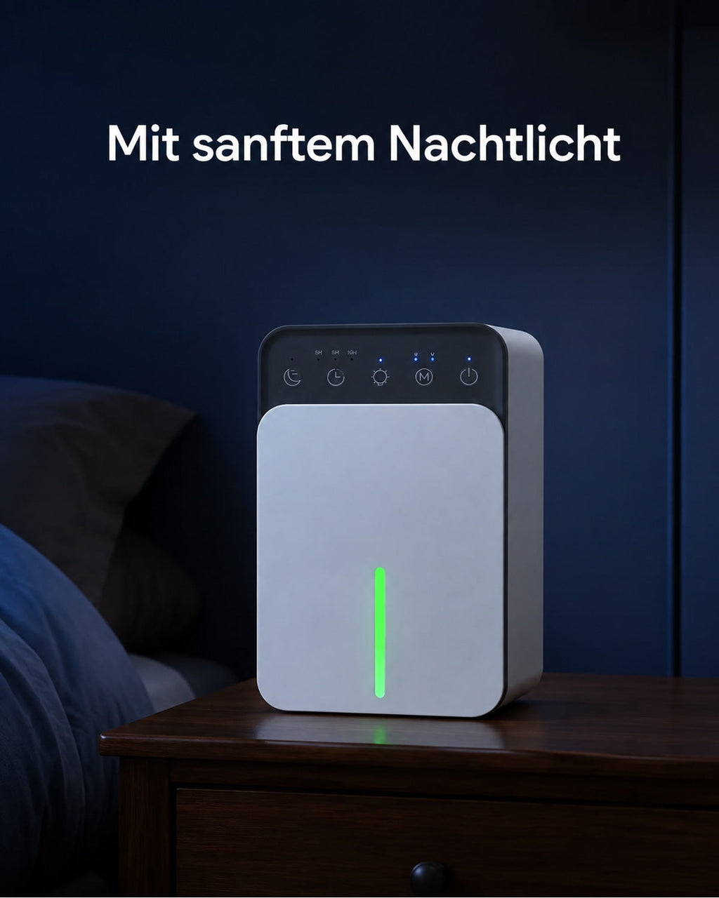 Kompakter Luftentfeuchter mit Nachtlicht und 1,5-l-Tank – Produktansicht 4