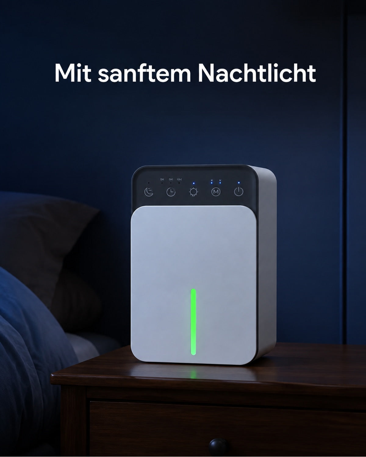 Kompakter Luftentfeuchter mit Nachtlicht und 1,5-l-Tank – Produktansicht 4