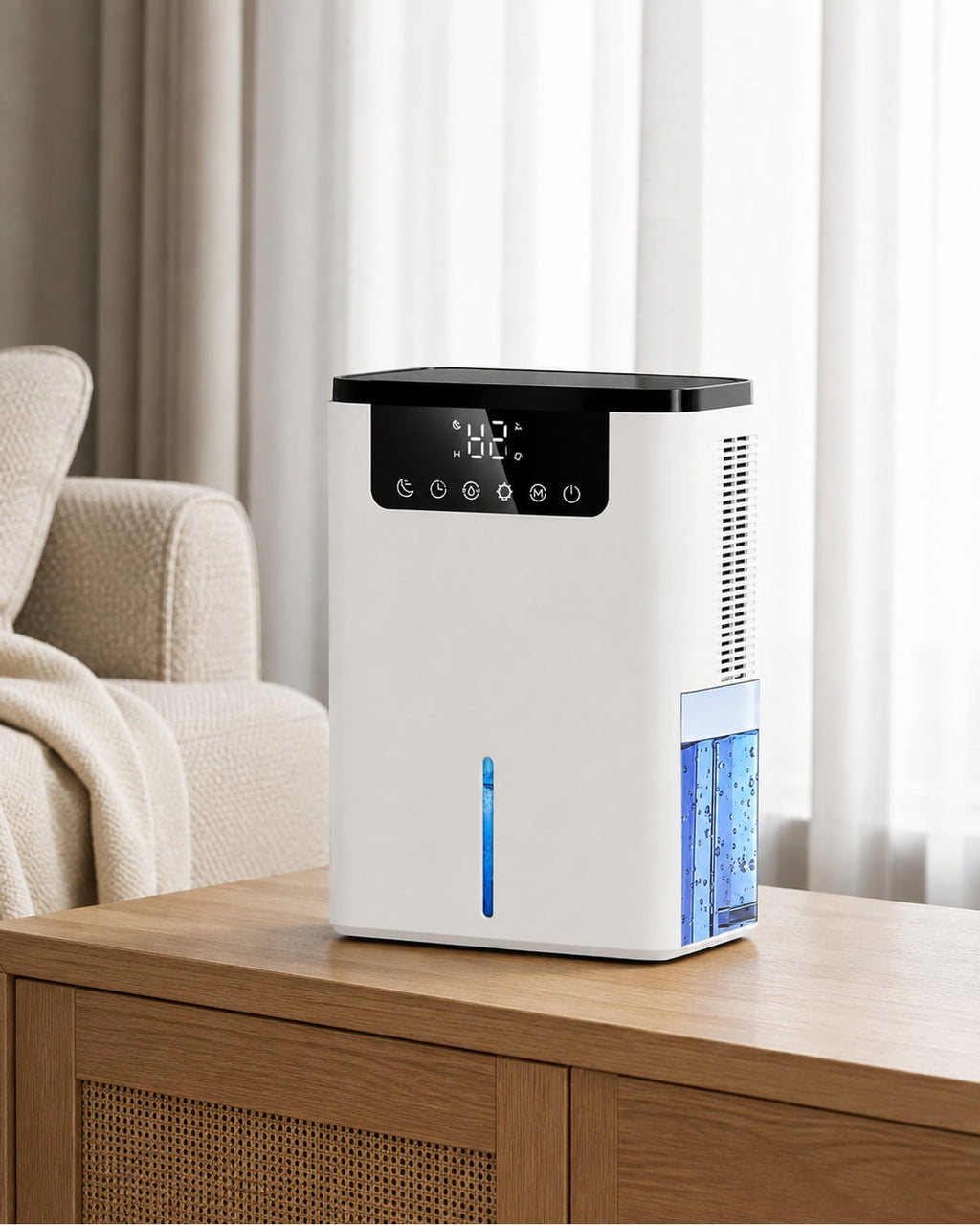 Luftentfeuchter D2 mit 2,5-l-Tank und Touch-Display – Produktansicht 2
