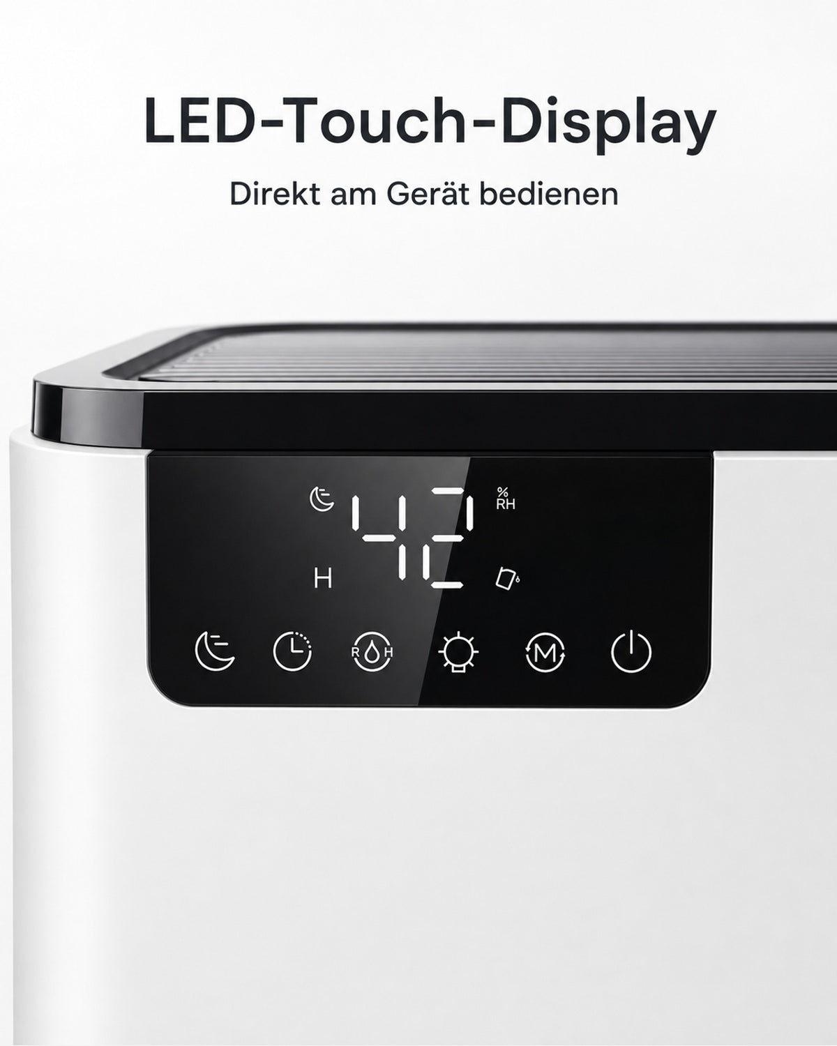 Luftentfeuchter D2 mit 2,5-l-Tank und Touch-Display – Produktansicht 4